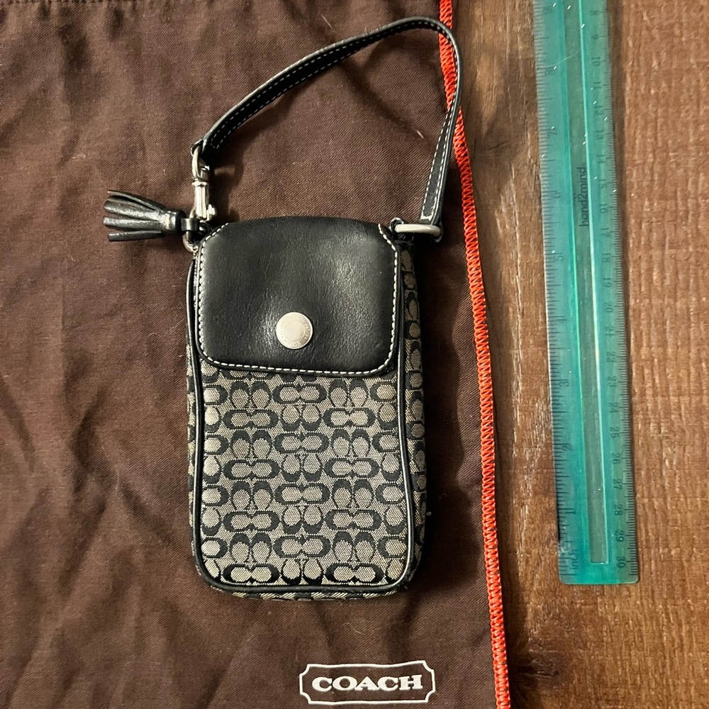 Coach Black and Gray Signature Wristlet